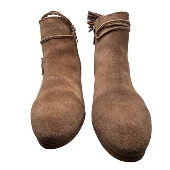Vince camuto Carlina tan suede ankle boots tassels side zip women’s size 8.5m - Picture 12 of 13